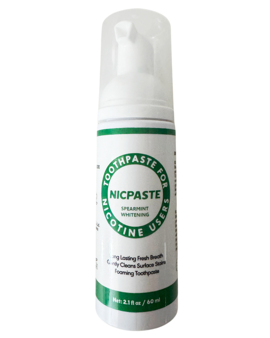 NicPaste Foaming Toothpaste – Gum Comfort for Nicotine Users (Spearmint, 60 mL)